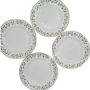 Royal Tara Shamrock Dessert Plate Set Irish Cottage Fine Bone China